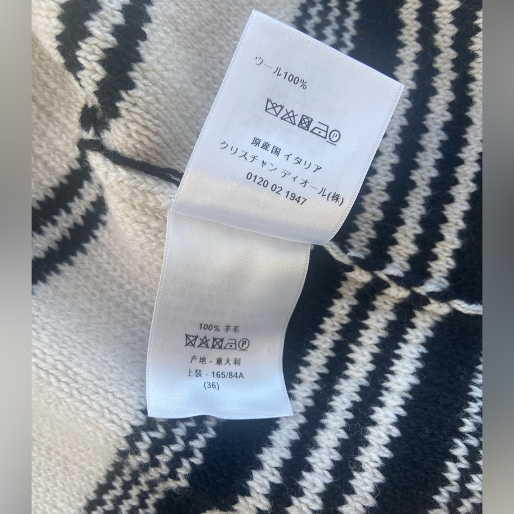 Christian Dior Striped Fringe trim striped Knit Cardigan Jacket with belt - Picture 9 of 10